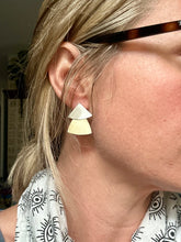 Load image into Gallery viewer, Mixed Metal Modern Trillion Post Earrings
