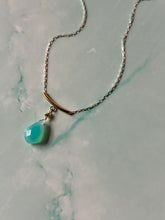 Load image into Gallery viewer, Color Therapy Aqua Chalcedony Mixed Metal Goddess Necklace
