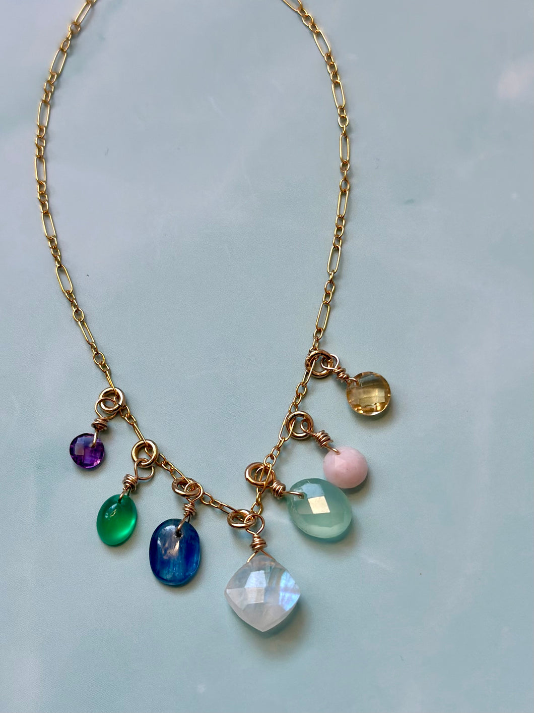 Charming Multigemstone 14k Gold Fill Necklace