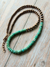 Load image into Gallery viewer, Royston Turquoise and Rustic Copper Forever Necklace
