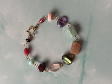 Load image into Gallery viewer, Color Therapy Gold Fill Rainbow Gemstone Bracelet
