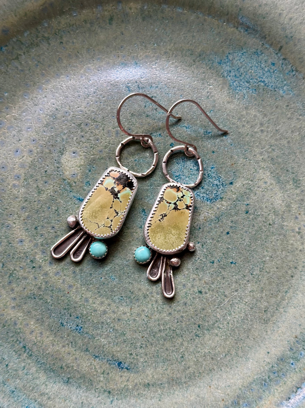 Bao Canyon and Lone Mountain Turquoise Sterling Silver Dangles