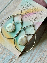 Load image into Gallery viewer, Freshwater Coin Pearl Sterling Silver Teardrop Earrings
