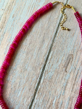 Load image into Gallery viewer, Fuchsia Rhinestone Beaded  Necklace
