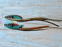 Load image into Gallery viewer, Light As A Feather FUN Rooster Feather Silver Earrings
