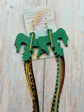 Load image into Gallery viewer, Light As A Feather FUN Rooster Feather Silver Earrings
