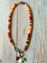 Load image into Gallery viewer, Spiced Apple Jade Beaded Carabiner Necklace
