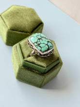 Load image into Gallery viewer, Rare Hubei Turquoise Sterling Silver Ring, size 7.75

