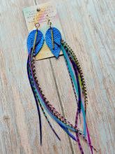Load image into Gallery viewer, Light As A Feather FUN Rooster Feather Gold Earrings
