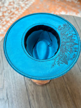 Load image into Gallery viewer, The Billie Jean Hat, Blue Wide Brim Fedora
