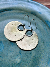 Load image into Gallery viewer, Hammered Boho Star Brass Disk Dangles
