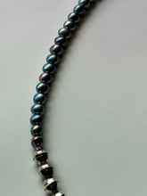 Load image into Gallery viewer, Spectacular Mermaid White Topaz and Iridescent Peacock Freshwater Pearl Sterling Silver Statement Necklace
