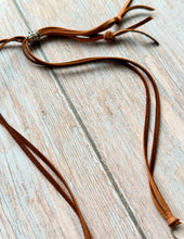 Load image into Gallery viewer, Autumn Refresh  Rugged Kingman Nugget Leather Adjustable Necklace
