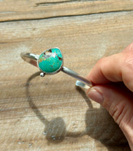 Load image into Gallery viewer, Matte Sterling Silver Kingman Turquoise Cuff Bracelet

