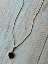 Load image into Gallery viewer, Heart Shaped Carnelian Sterling Silver Necklace
