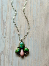 Load image into Gallery viewer, Southwestern Sonoran Gold and Pink Conch Sterling Silver Necklace
