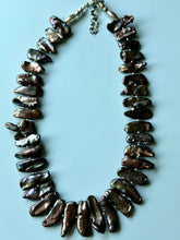 Load image into Gallery viewer, Beautiful Peacock Iridescent Luster Pearl Statement Necklace
