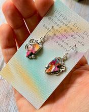 Load image into Gallery viewer, Spiny Oyster and Mojave Lightened Bolt Turquoise Dangle Earrings
