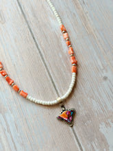 Load image into Gallery viewer, Spiny Oyster Mojave Turquoise Cow and Coral Sterling Silver Necklace

