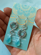 Load image into Gallery viewer, Bohemian Labradorite and Aqua Chalcedony Asymmetrical Sterling Silver Earrings
