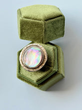 Load image into Gallery viewer, Black Mother of Pearl Sterling Silver Ring, size 8.75
