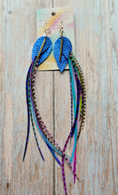 Load image into Gallery viewer, Light As A Feather FUN Rooster Feather Gold Earrings
