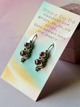 Load image into Gallery viewer, Garnet Sterling Silver Dangle Earrings
