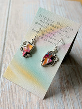 Load image into Gallery viewer, Spiny Oyster and Mojave Lightened Bolt Turquoise Dangle Earrings
