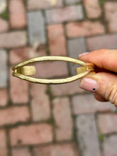 Load image into Gallery viewer, Hammered Open Eye Brass Cuffs, Raw Brass, Adjustable
